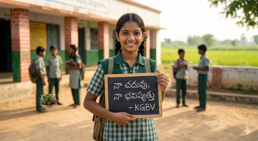 a girl staning at kgbv school